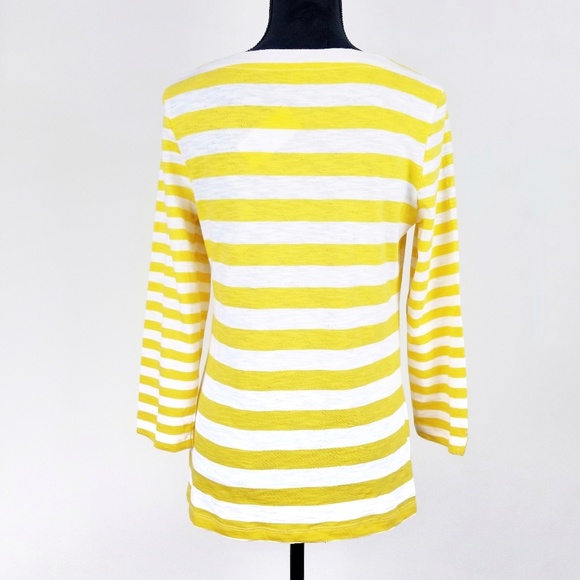 BANANA REPUBLIC Yellow White Striped Top - Picture 5 of 6